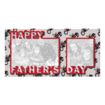Fathers Day Cut Out ADD YOUR PHOTO Motorcycles Personalised Photo Card