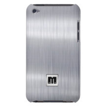 Faux Brushed Aluminium with custom monogram iPod Touch Cases