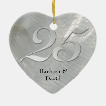 Faux Brushed Silver Anniversary Ornament