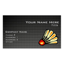 Faux Carbon Fibre Badminton Business Card Templates