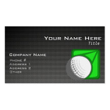 Faux Carbon Fibre Golf Ball Business Card
