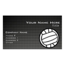 Faux Carbon Fibre Volleyball Business Card Templates