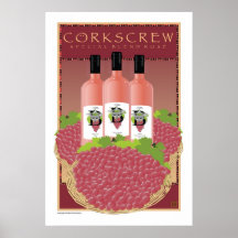 Faux Corkscrew Rosé Posters