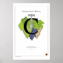 Faux Corkscrew Wines Poster