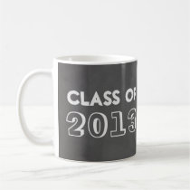 Faux grey chalkboard class year taped up photo mugs