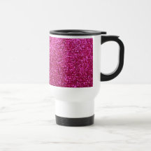 Faux Hot Pink Glitter Coffee Mug
