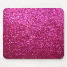 Faux Hot Pink Glitter Mouse Mats