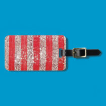 Faux Silver & Red Sequin Luggage Tag luggage tags