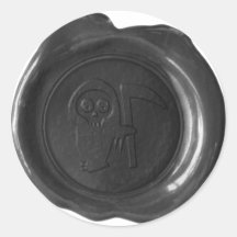 Faux Wax Seal - Black - GRIM REAPER Sticker