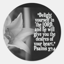 FAVORITE  BIBLE SCRIPTURE PSALM 37:4 STICKERS