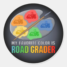 Favourite Colour Is Road Grader Sticker