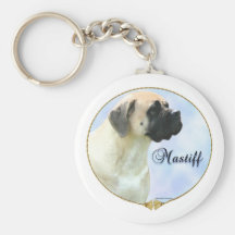 Fawn Mastiff Portrait Keychain