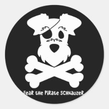 Fear the Pirate Schnauzer Stickers