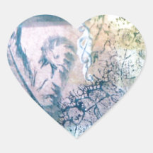 feather and laces heart sticker