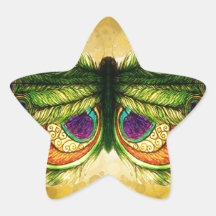 Feather fly star sticker
