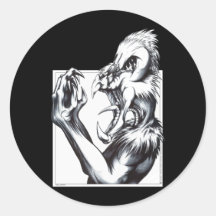 Feathered Fiend Round Stickers