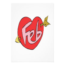 February Heart Personalized Announcements