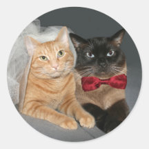Feline Bride and Groom Sticker
