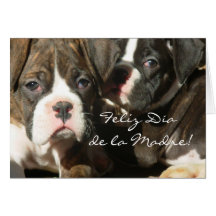Feliz dia de la Madre Boxer Dog Greeting card