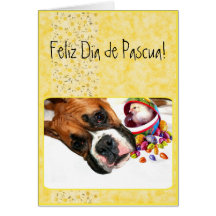 Feliz Dia de Pascua boxer greeting card