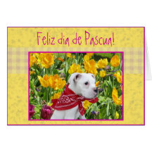 Feliz dia de Pascua Boxer puppy greeting card