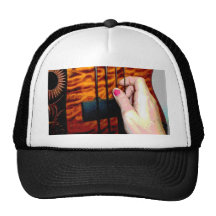 female hand pulling bass string 1 posterised hat