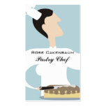 Female pastry chef frosted cake culinary busine... business cards