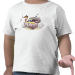 Female pirate standing on a treasure chest t-shirts