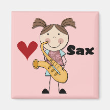 Female Saxophone Player Tshirts and Gifts Fridge Magnet
