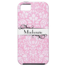 Feminine Pink Damask iPhone 5 Covers