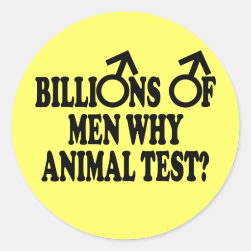Feminist funny animal test round sticker