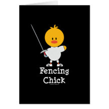 Fencing Chick Greeting Card