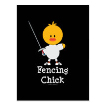 Fencing Chick Postcard