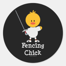 Fencing Chick Stickers