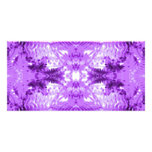 Fern Leaves, Design in Purple and White. Picture Card