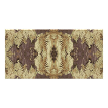 Fern Pattern Graphic. Khaki and brown. Custom Photo Card