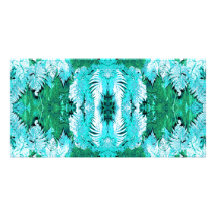 Fern Pattern in Turquoise and Green. Personalized Photo Card