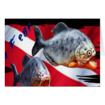 Feroshious Fish on Dive Flag Greeting Card