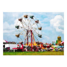 Ferris Wheel Against Blue Sky Invite