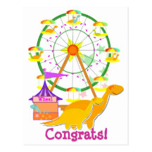 Ferris Wheel Dinosaurs Postcard