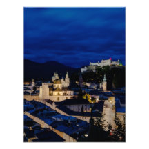 Festung Hohensalzburg Castle at dusk Austria Art Photo