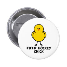 Field Hockey Chick Buttons