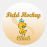 Field Hockey  Chick Round Stickers