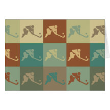 Field Hockey Pop Art Card