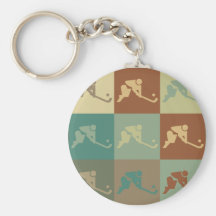 Field Hockey Pop Art Keychains