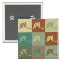 Field Hockey Pop Art Pinback Button