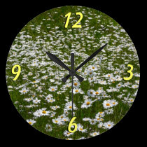 Field of Daisies Wall Clock wall clocks