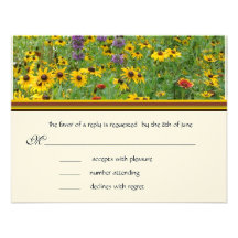 Field of Flowers respond cards Personalized Invitation