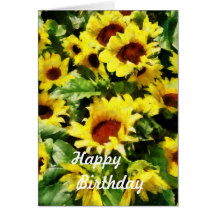 Field of Sunflowers - Birthday Greeting Card