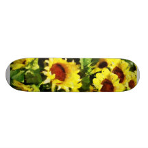 Field of Sunflowers Custom Skateboard